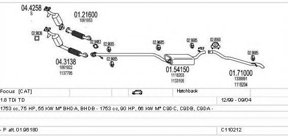 MTS C110212003930 Exhaust System